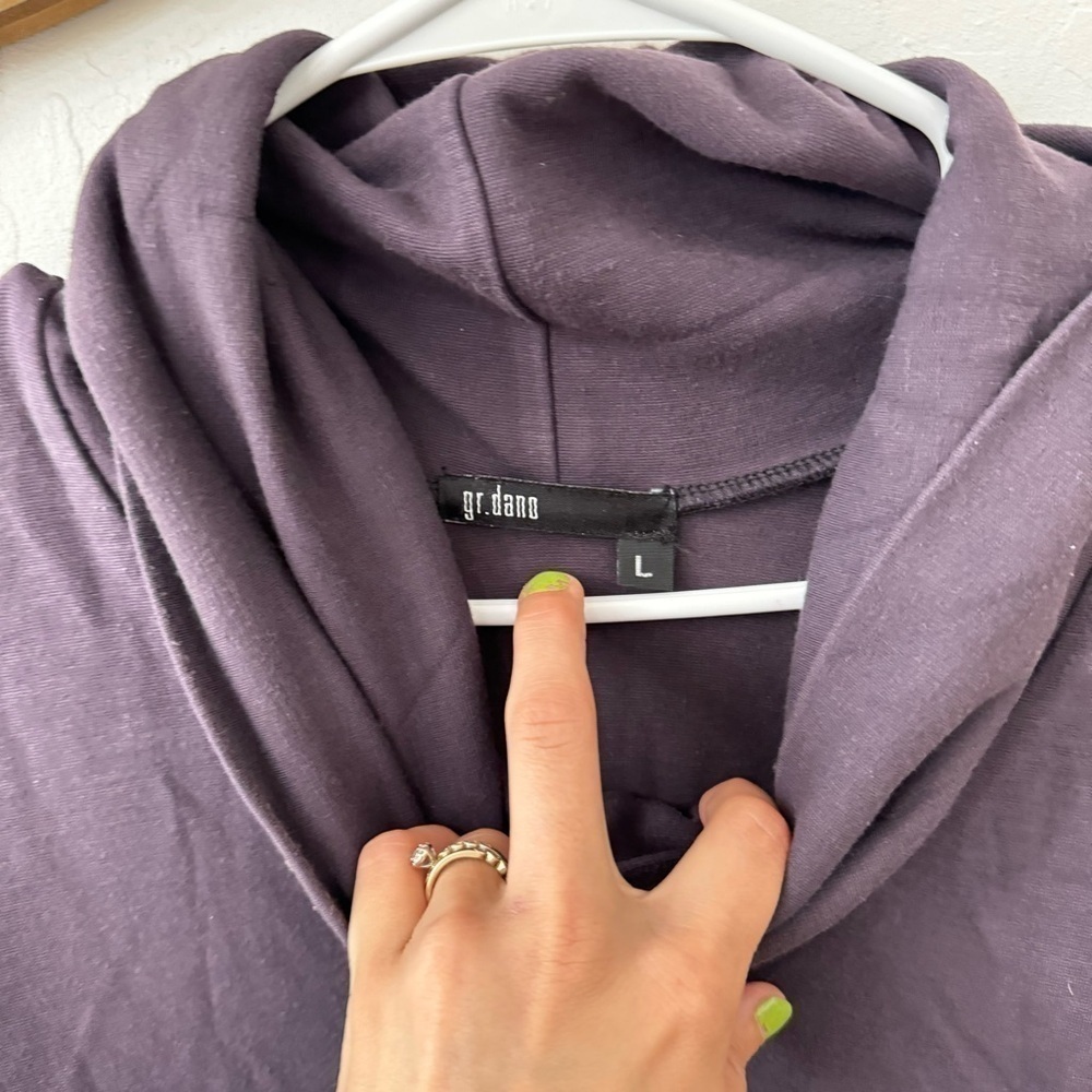 gr. dano purple Rayon Blend Bias Cut Asymmetric Hem Full Zip Jacket L - Picture 3 of 10